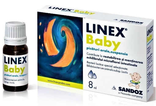 Linex Baby picaturi orale - 8ml Sandoz Linex Baby picaturi orale - 8ml Sandoz