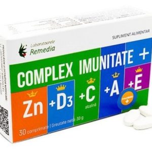 Remedia Complex Imunitate plus Zn si vitaminele D3, C, A, E - 30 comprimate