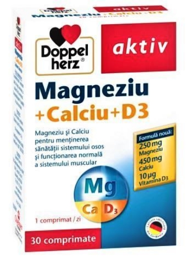 Doppelherz Aktiv Magneziu+Calciu+D3 - 30 comprimate Doppelherz Aktiv Magneziu+Calciu+D3 - 30 comprimate