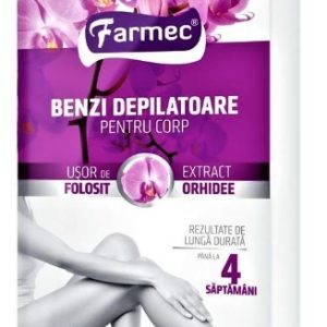 Farmec benzi depilatoare pentru corp cu extract de orhidee - 10 bucati