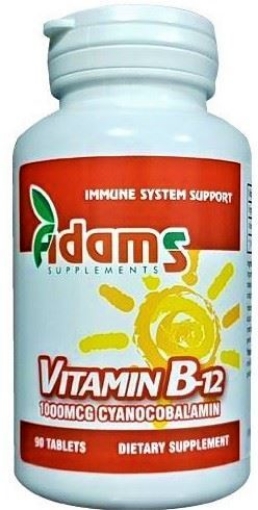 Adams Vision Vitamina B12 1000mcg - 90 comprimate Adams Vision Vitamina B12 1000mcg - 90 comprimate