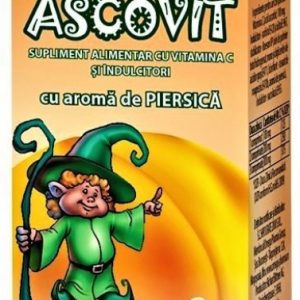 Ascovit 100mg cu aroma de piersica - 20 comprimate masticabile