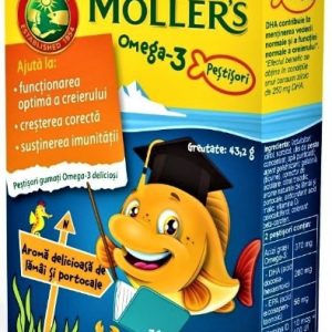 Mollers Omega 3 pestisori gumati cu aroma de portocale - 36 jeleuri