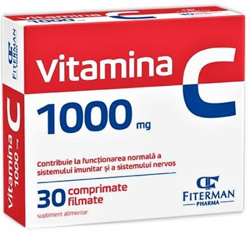 Vitamina C 1000mg - 30 comprimate filmate Fiterman Pharma Vitamina C 1000mg - 30 comprimate filmate Fiterman Pharma