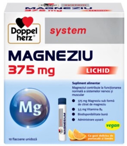 Doppelherz System Magneziu 375mg lichid - 10 flacoane unidoze Doppelherz System Magneziu 375mg lichid - 10 flacoane unidoze