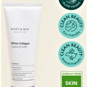 mary and may white collagen cleansing foam 150ml