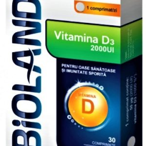 Bioland Vitamina D3 2000UI - 30 comprimate Biofarm