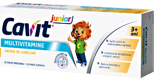 Cavit Junior cu aroma de vanilie - 20 tablete masticabile Biofarm Cavit Junior cu aroma de vanilie - 20 tablete masticabile Biofarm