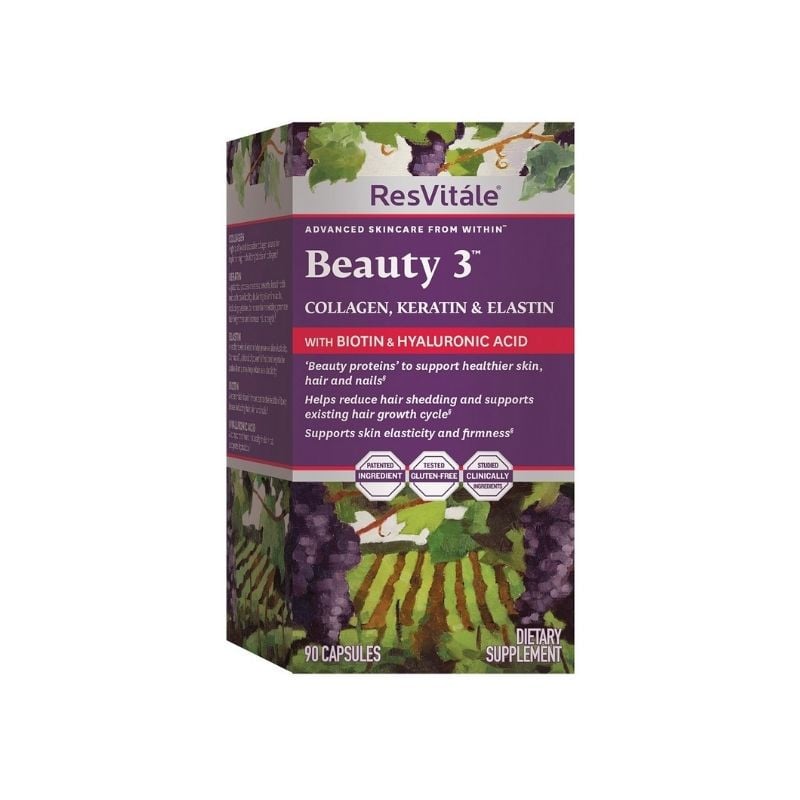 Beauty 3 Colagen, Keratina si Elastina ResVitale, 90 capsule, GNC Beauty 3 Colagen, Keratina si Elastina ResVitale, 90 capsule, GNC