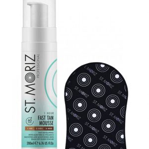 Set pentru Autobronzare Profesionala ST MORIZ cu Spuma Fast Tan 1 Hour 2 Hrs 3 Hrs si Manusa