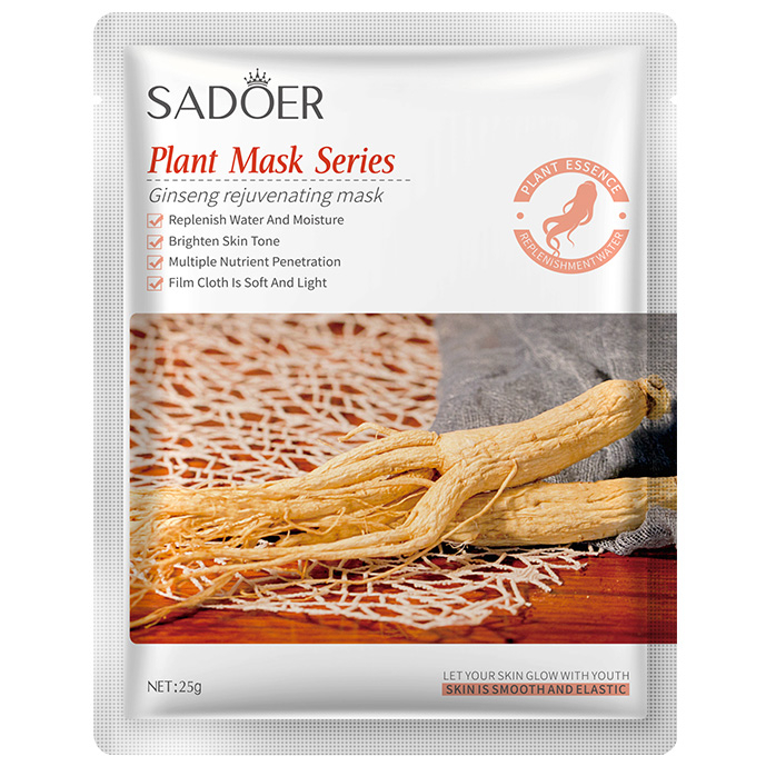 Masca textila pentru ten cu Ginseng SADOER, Efect de Revitalizare si Redarea Elasticitatii, 25 g Masca textila pentru ten cu Ginseng SADOER, Efect de Revitalizare si Redarea Elasticitatii, 25 g