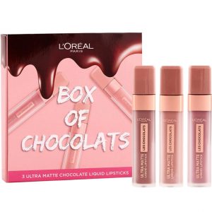 Set L Oreal Paris Box of Chocolats Ultra-Matte Liquid Lip, 3 bucati