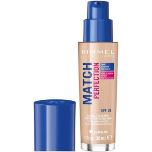 Fond de ten Rimmel London Match Perfection, 90 Porcelain, SPF 20, 30 ml