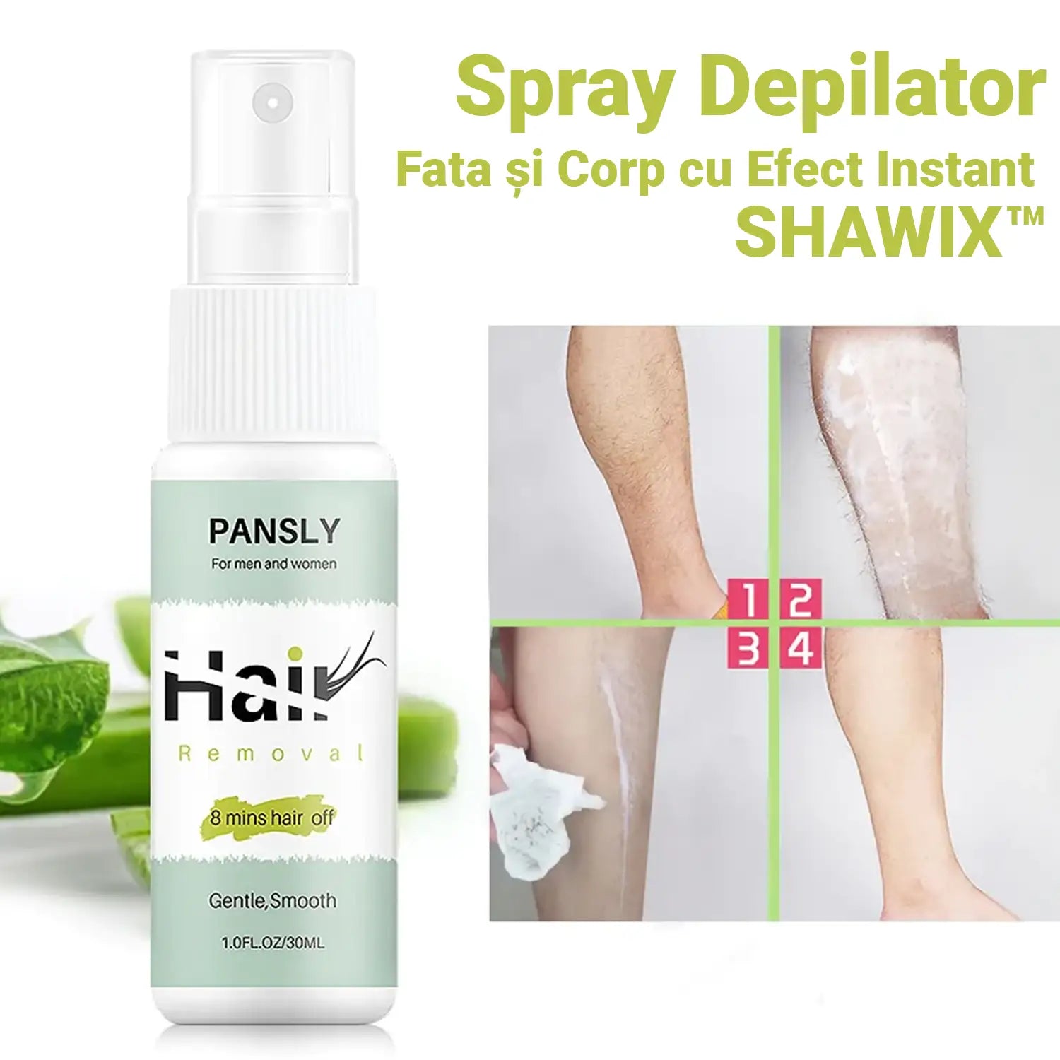 Spray Depilator Fata si Corp cu Efect Instant SHAWIX™ Spray Depilator Fata si Corp cu Efect Instant SHAWIX™