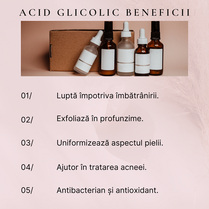 Acidul glicolic - Ce este și care sunt beneficiile pentru ten