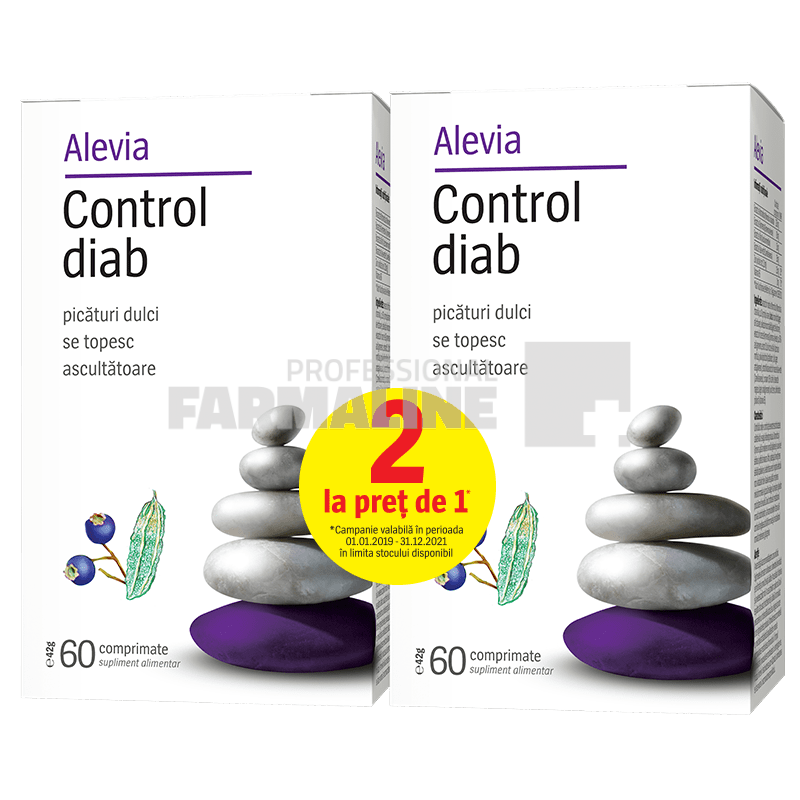 Alevia Control diab 60 comprimate 1 + 1 Gratis Alevia Control diab 60 comprimate 1 + 1 Gratis