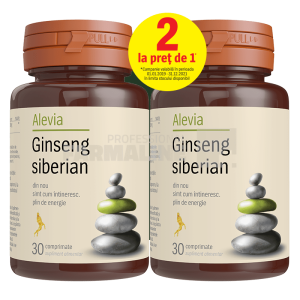 Alevia Pachet Ginseng siberian 30 comprimate 1+1 Gratis