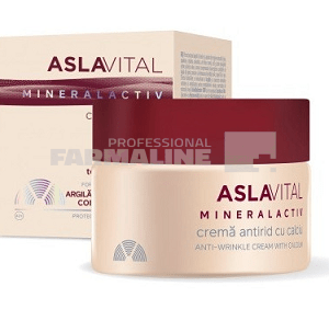 Aslavital mineral activ crema antirid cu colagen SPF10 50 ml