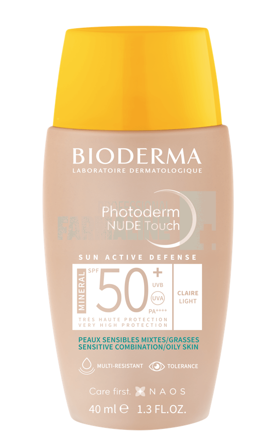 Bioderma Photoderm Nude Touch Mineral Fluid SPF50+ Claire/Deschis 40 ml Bioderma Photoderm Nude Touch Mineral Fluid SPF50+ Claire/Deschis 40 ml