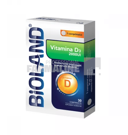 Bioland Vitamina D3 2000 U.I. 30 comprimate Bioland Vitamina D3 2000 U.I. 30 comprimate