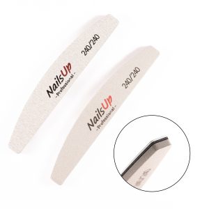 Buffer Tip Pila 2 in 1 refolosibila NailsUp, semiluna, granulatie 240/240