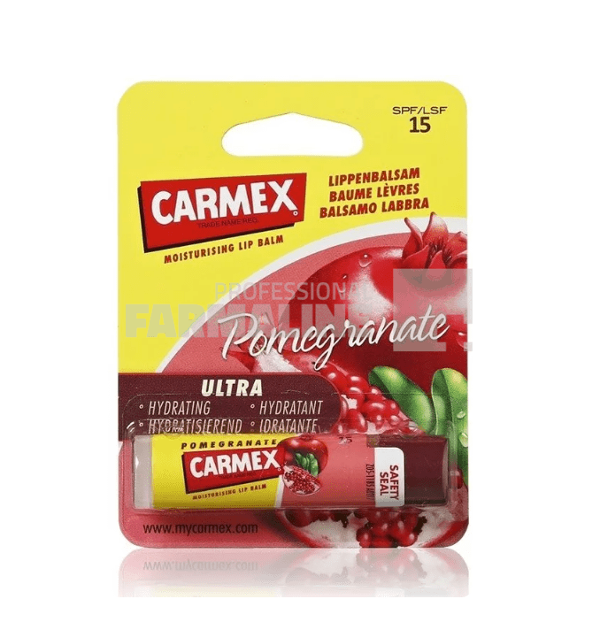 Carmex Balsam reparator pentru buze uscate si crapate SPF15+ aroma de rodie 4,25 g Carmex Balsam reparator pentru buze uscate si crapate SPF15+ aroma de rodie 4,25 g