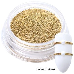 Caviar Metalic unghii, Nail Art, 0.4mm, Gold