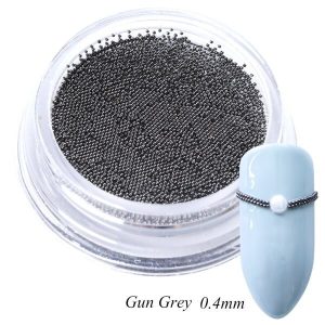 Caviar Metalic unghii, Nail Art, 0.4mm, Grey