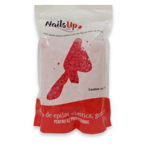Ceara Epilat NailsUp, Elastica, Granule - Strawberry, Rosu 500g