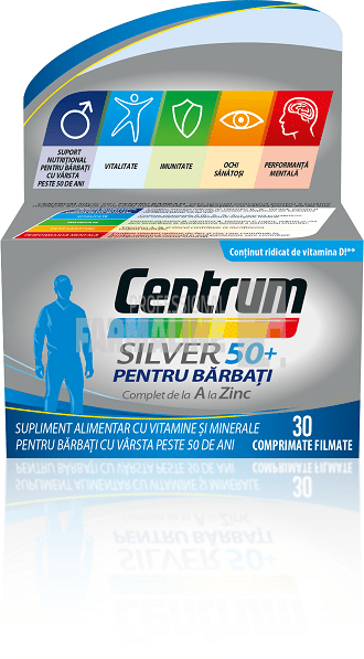 Centrum Silver 50+ de la A la Zinc pentru barbati 30 comprimate Centrum Silver 50+ de la A la Zinc pentru barbati 30 comprimate