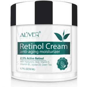 Crema Antirid cu 2.5% Retinol Activ, Acid Hialuronic, Vitamina E B5, Ulei de Jojoba si Ceai verde Aliver, 50 ml