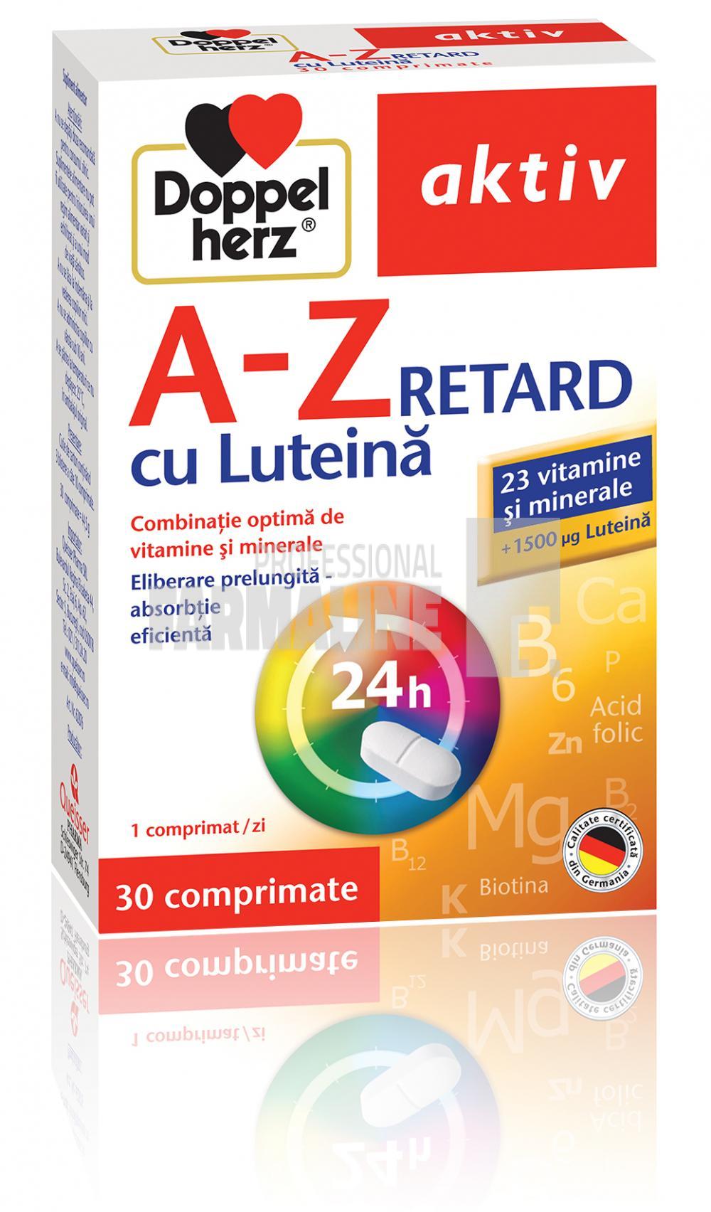 Doppelherz Aktiv A-Z Retard cu luteina 30 comprimate Doppelherz Aktiv A-Z Retard cu luteina 30 comprimate