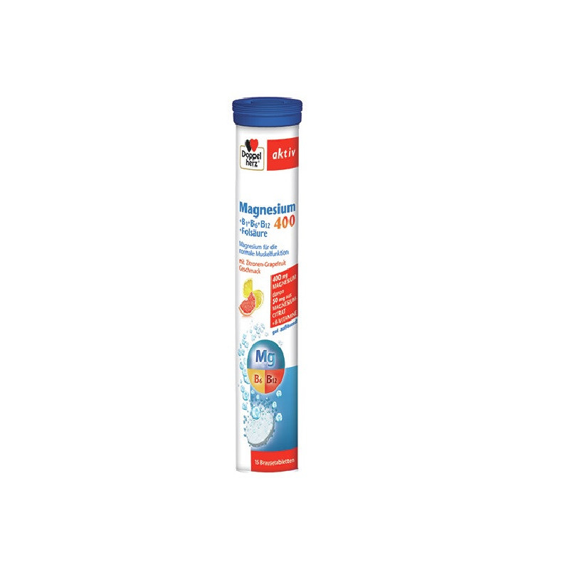 Doppelherz Aktiv Magneziu 400 mg B1 + B6 + B12 + Acid Folic 15 Comprimate Efervescente Doppelherz Aktiv Magneziu 400 mg B1 + B6 + B12 + Acid Folic 15 Comprimate Efervescente