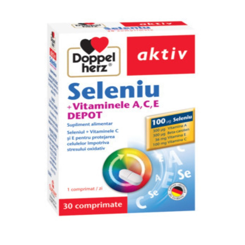 Doppelherz Aktiv Seleniu + Vitaminele A, C, E Depot 30 Comprimate Doppelherz Aktiv Seleniu + Vitaminele A, C, E Depot 30 Comprimate
