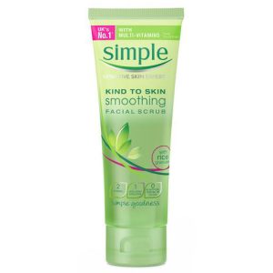 Exfoliant delicat pentru ten Simple Smoothing Facial Scrub cu granule de orez, 75 ml