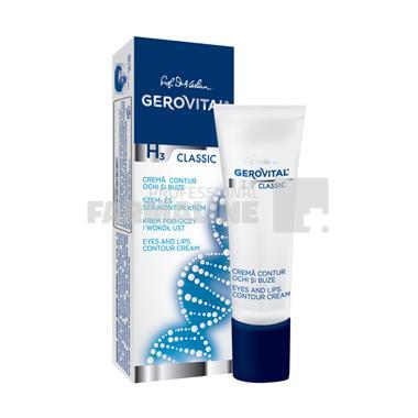 Gerovital H3 Classic Crema contur ochi si buze 15 ml Gerovital H3 Classic Crema contur ochi si buze 15 ml
