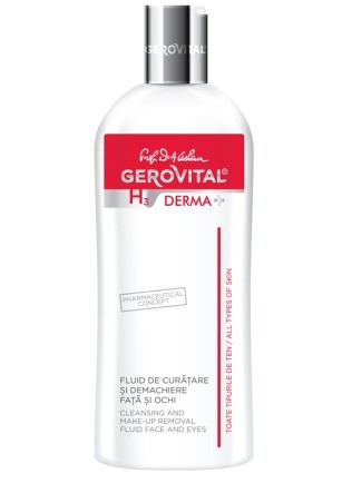 Gerovital H3 Derma+ Fluid de curatare si demachiere ochi 200 ml Gerovital H3 Derma+ Fluid de curatare si demachiere ochi 200 ml