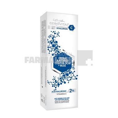 Gerovital HyaluronC Crema antirid contur ochi si buze cu acid hialuronic si vitamina C 15 ml Gerovital HyaluronC Crema antirid contur ochi si buze cu acid hialuronic si vitamina C 15 ml