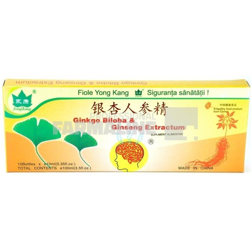 Ginkgo Biloba & Ginseng extractum 10 fiole Ginkgo Biloba & Ginseng extractum 10 fiole