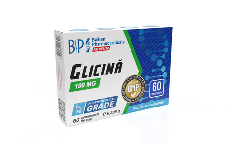Glicina 100 mg 60 comprimate de supt Balkan Pharmaceuticals Glicina 100 mg 60 comprimate de supt Balkan Pharmaceuticals