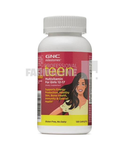 GNC Miletones Teen Multivitamine pentru fete 12-17 ani 120 comprimate GNC Miletones Teen Multivitamine pentru fete 12-17 ani 120 comprimate