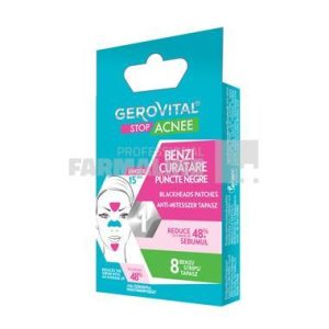 Gerovital Stop Acnee Benzi curatare puncte negre 8 bucati