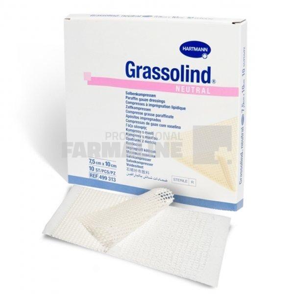 Hartmann Grassolind comprese impregnate cu unguent 7,5 cm x 10 cm 10 bucati Hartmann Grassolind comprese impregnate cu unguent 7,5 cm x 10 cm 10 bucati