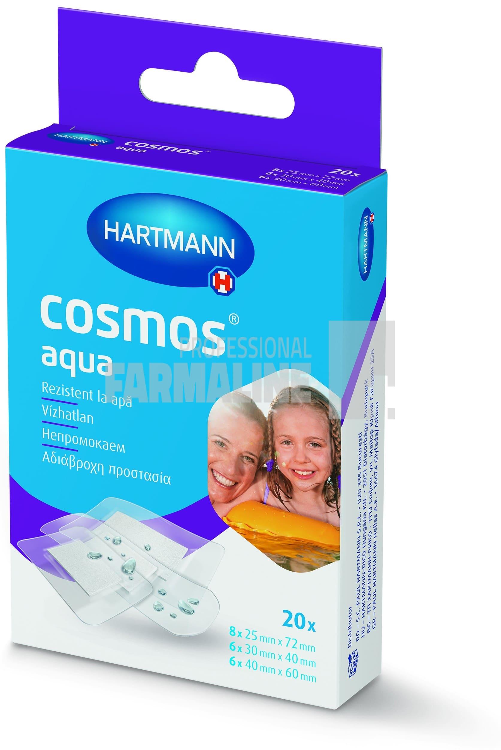 Hartmann Cosmos Aqua plasturi 3 marimi 20 bucati Hartmann Cosmos Aqua plasturi 3 marimi 20 bucati