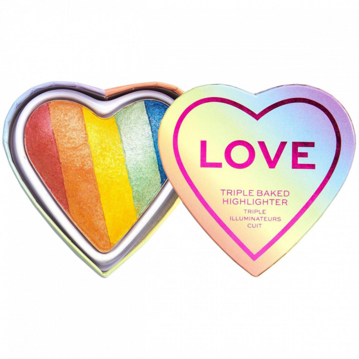 Iluminator Makeup Revolution Inspired Love Triple Baked Heart, 10 g Iluminator Makeup Revolution Inspired Love Triple Baked Heart, 10 g