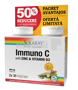 Immuno C cu Zinc & Vitamina D3 X 30 capsule oferta 1+1 Immuno C cu Zinc & Vitamina D3 X 30 capsule oferta 1+1