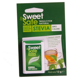 Indulcitor natural pe baza de extract din frunze de Stevia (Sweet & Safe) 200 tablete