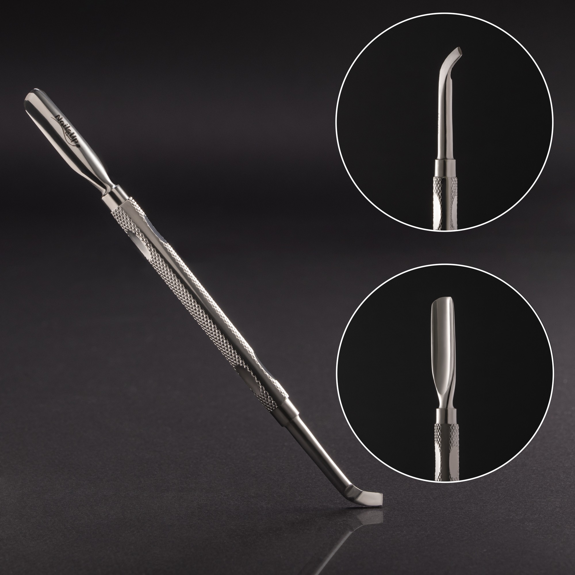 Instrument manichiura profesional NailsUp cu doua capete, Inox, 14cm, Top Line MC706 Instrument manichiura profesional NailsUp cu doua capete, Inox, 14cm, Top Line MC706