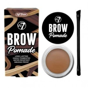 Kit cu Gel pentru Sprancene si Pensula dubla, W7 Brow Pomade, Soft Brown, 4.25 g