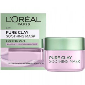 Masca de fata detoxifianta pentru tenul sensibil L Oreal Paris, Pure Clay cu Extract de Floare de Nalba, 15 ml